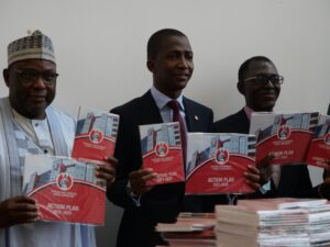 EFCC Chairman Bawa presenting the strategic plan and action plan