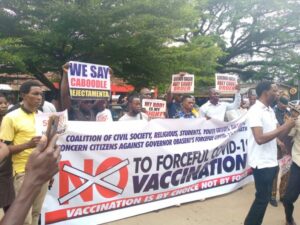 The anti-COVID-19 Vaccine protesters in Benin