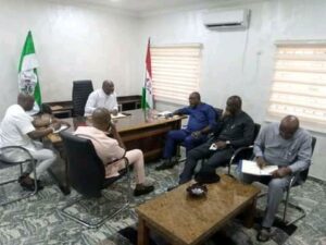 The four LGAs Chairmen of Asari-Toru,Akuku-Toru, Degema and Emohua in Rivers State and their aides brainstorming on deteriorating security in their areas