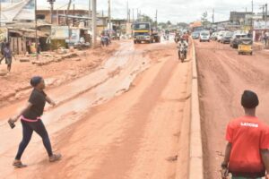 On-going rehabilitation of Ota-Idi-Iroko Road in Ogun State on Thursday (NAN photo)