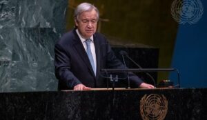 UN Photo/Cia Pak Secretary-General António Guterres addresses the opening of the general debate of the UN General Assembly’s 76th session.