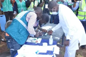 Andy Uba voting during the governorship election