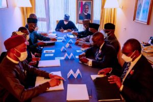 President Buhari with the Nigerian team in Turkey