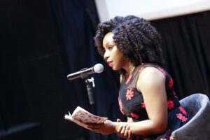 Chimamanda Ngozi Adichie at the reading of the Narrative Landscape edition of her latest book, Notes on Grief, which held at Alliance Francaise, Mike Adenuga Centre in Lagos on Saturday, 15 January 2022.