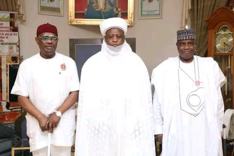 Gov. Wike, Sultan of Sokoto and Gov. Aminu Tambuwal of Sokoto State
