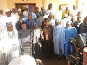 Tinubu and Governor Masar and other members of the entourage in Katsina