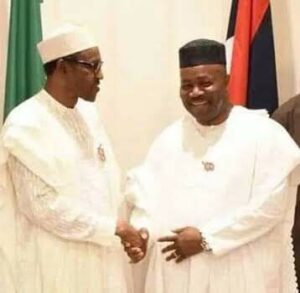 Buhari and Minister of Niger Delta, Godswill Akpabio