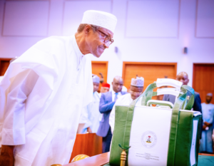 Buhari at the joint session of NASS present the budget of N20.5 trillion for the 2023 fiscal year.