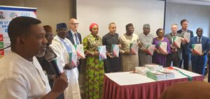 Gov. Fayemi and others unveiling Ekiti State Development Plan 2021-2050 in Abuja