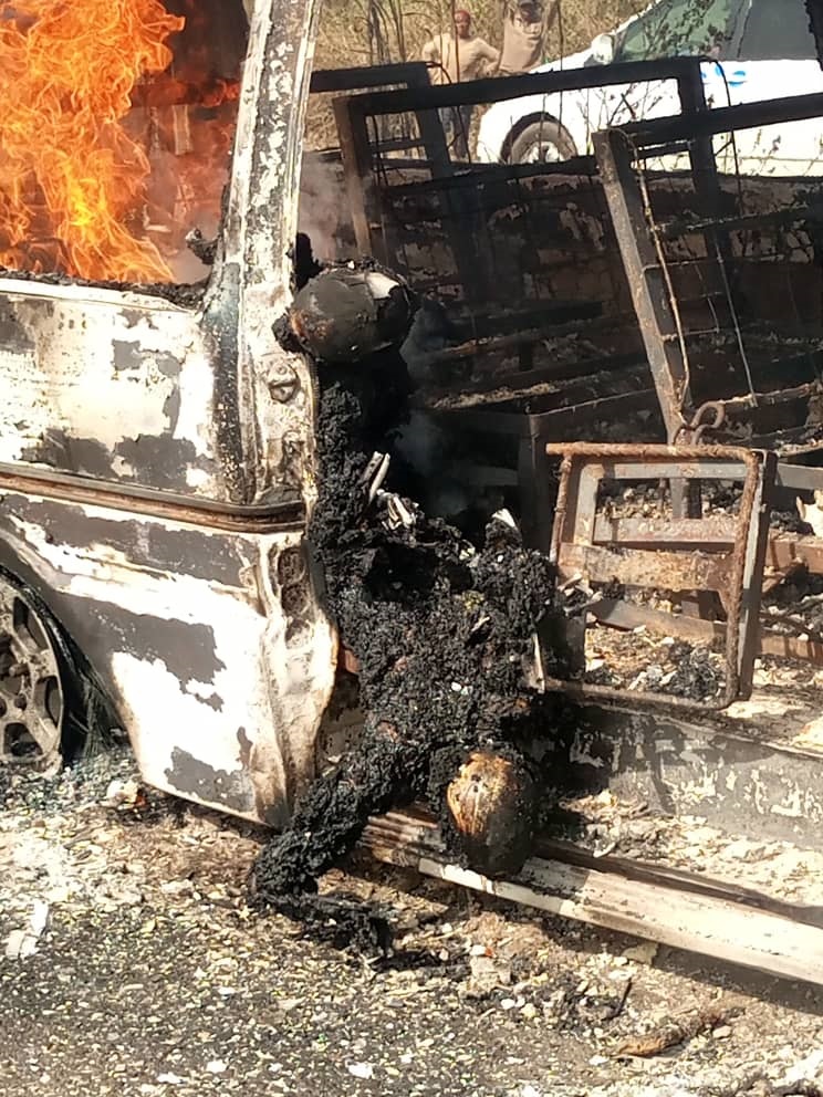 The vehicle in which seven women were burnt to death in Ogun