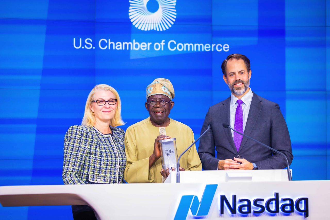 President Tinubu rings closing bell at NASADAQ