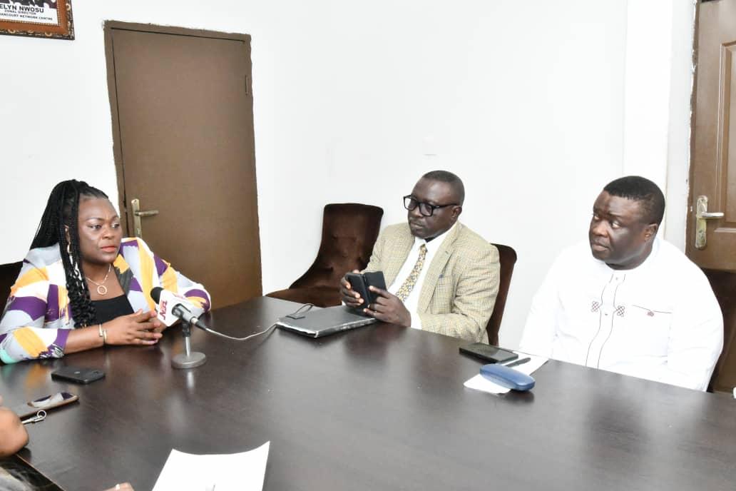 The NTA South-South Zonal Director Mrs Evelyn Nwosu,Port Harcourt with Pius Ughakpoteni, Director Corporate Affairs,NDDC and officers of the Commission.