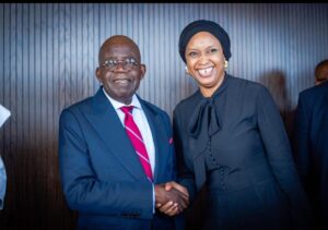 President Bola Tinubu and Hadiza Bala-Usman