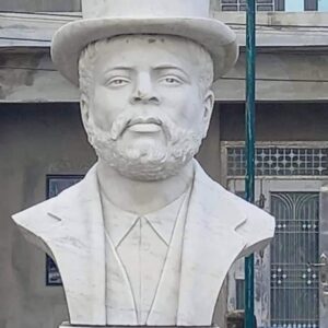 Statue of Ada Spiff, the ancestral patriarch of the Spiff lineage who counted as one of the Brass elite to interact with the early missionaries.