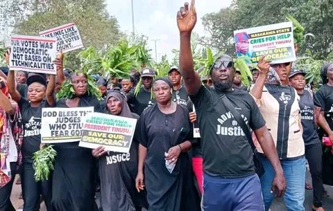 Protesters in Lafia metropolis.