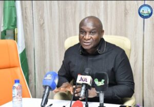 The NDDC Managing Director, Dr Samuel Ogbuku, speaking during an interview at the Commission’s headquarters in Port Harcourt