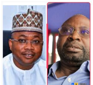 Chief Momoh Yusuf Obaro, right, and Governor-elect Ahmed Usman Ododo