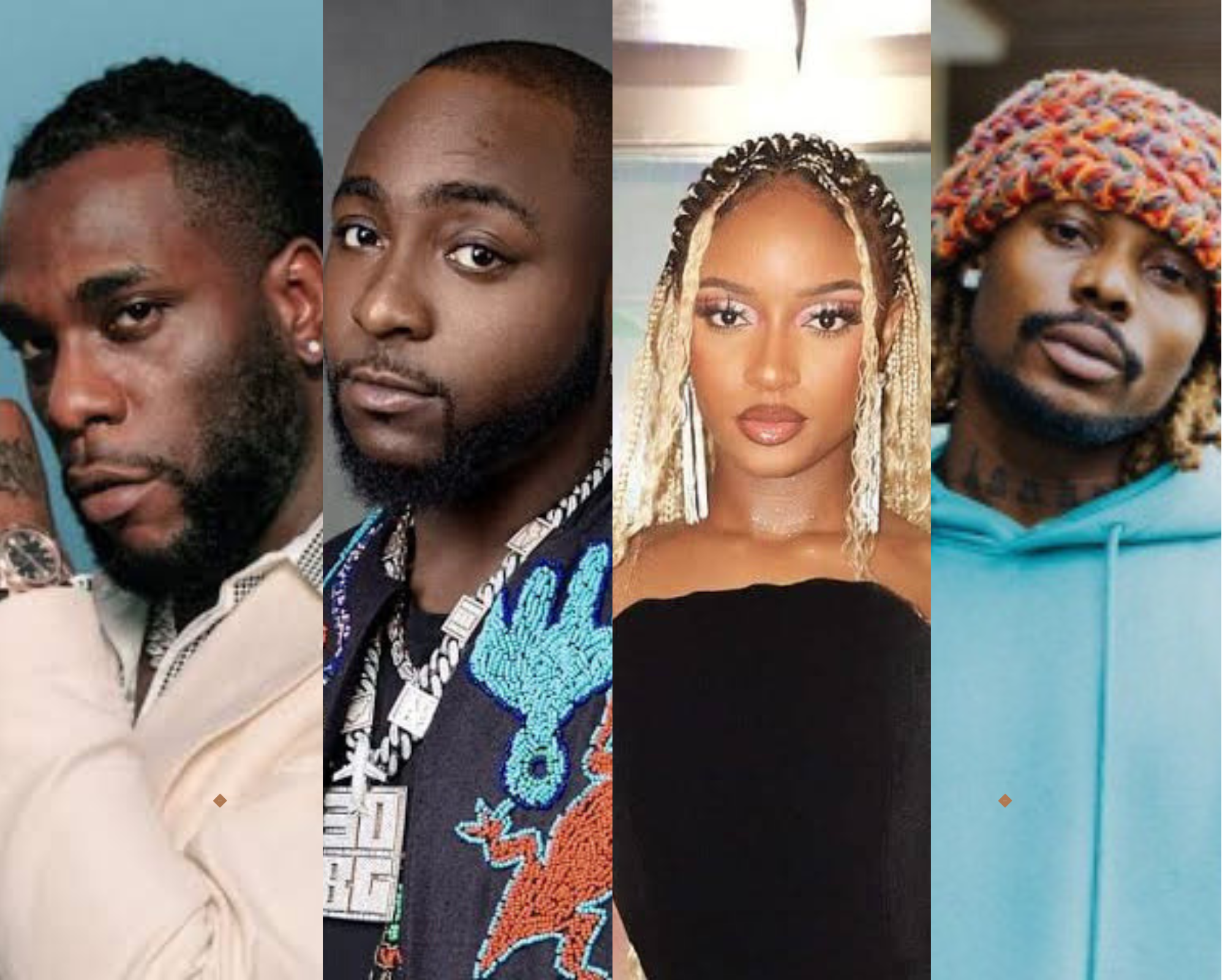 Burna Boy, Davido, Ayra Starr, Asake