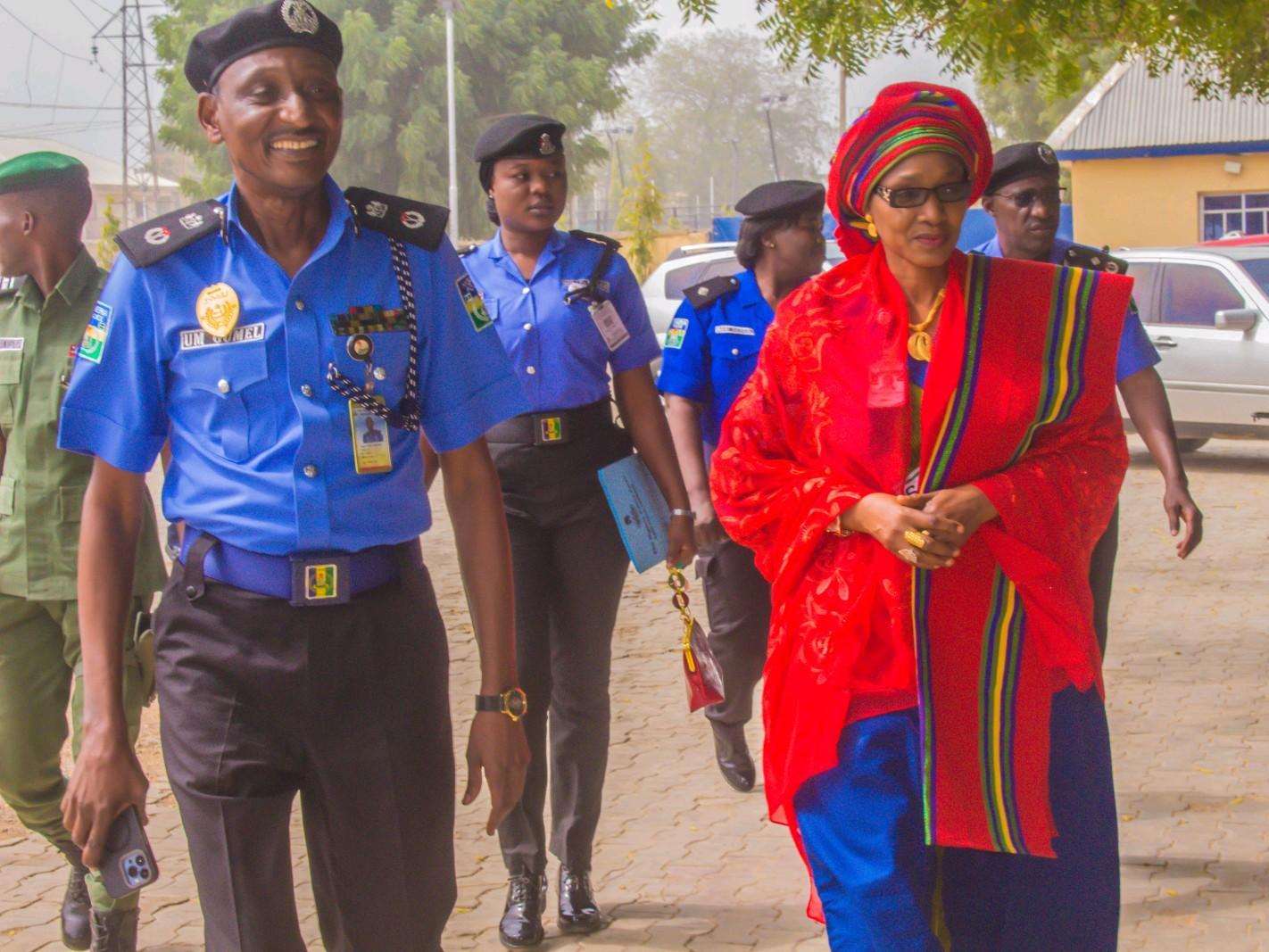 CP Gumel and Kano POWA chairperson during the assessment tour