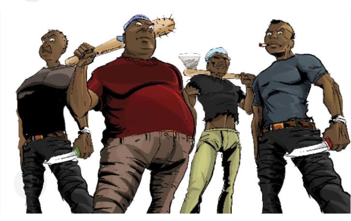 Silhouette of political thugs