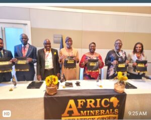 Dr. Dele Alake, centre, who was unanimously elected the pioneer chairman of the group.