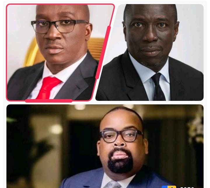 Senator Monday Okpebolo of APC, top left, Asue Ighodalo, PDP, right, and Olumide Osaigbovo Akpata of LP