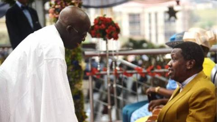 File: Asiwaju Bola Tinubu and Pastor Enoch Adeboye