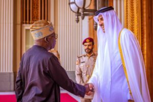 President Bola Ahmed Tinubu and Sheikh Tamim bin Hamad Al Thani, Emir of the State of Qatar