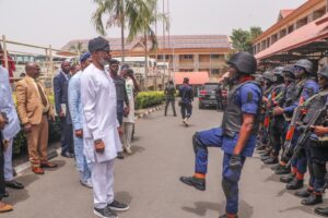 Dr Dele Alake and the marshals