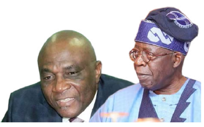 Bayo Onanuga and President Bola Tinubu. Photo montage by The Punch
