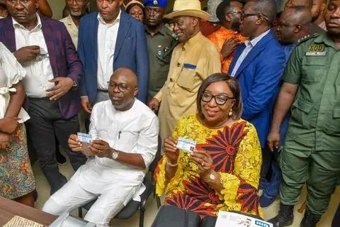 Governor Siminalayi Fubara and his Deputy, Prof.Mrs Ngozi Odu enroll into the state Health Insurance Contributory Scheme as the first and second citizens of the State