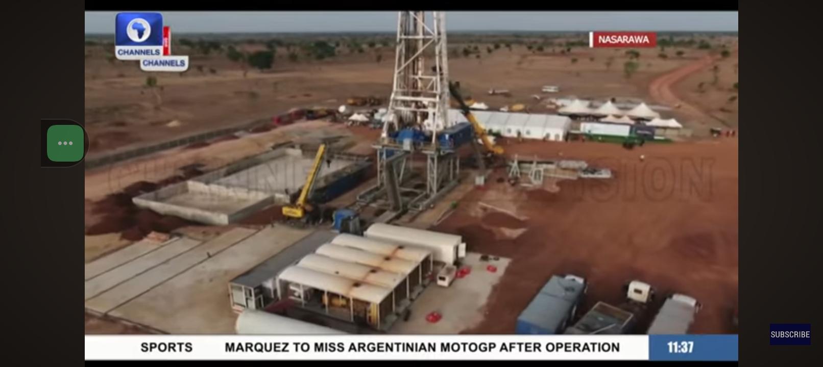 A screenshot of the drilling site. Channels photo