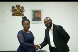 First Lady of Edo State, Dr. (Mrs) Betsy Obaseki, and Chief Executive of Native Media TV, Dr. Rogers Ofime