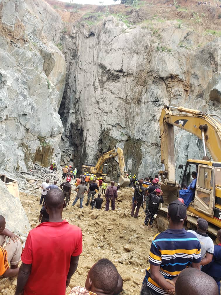 The collapsed mining site in Galadima Kogo,