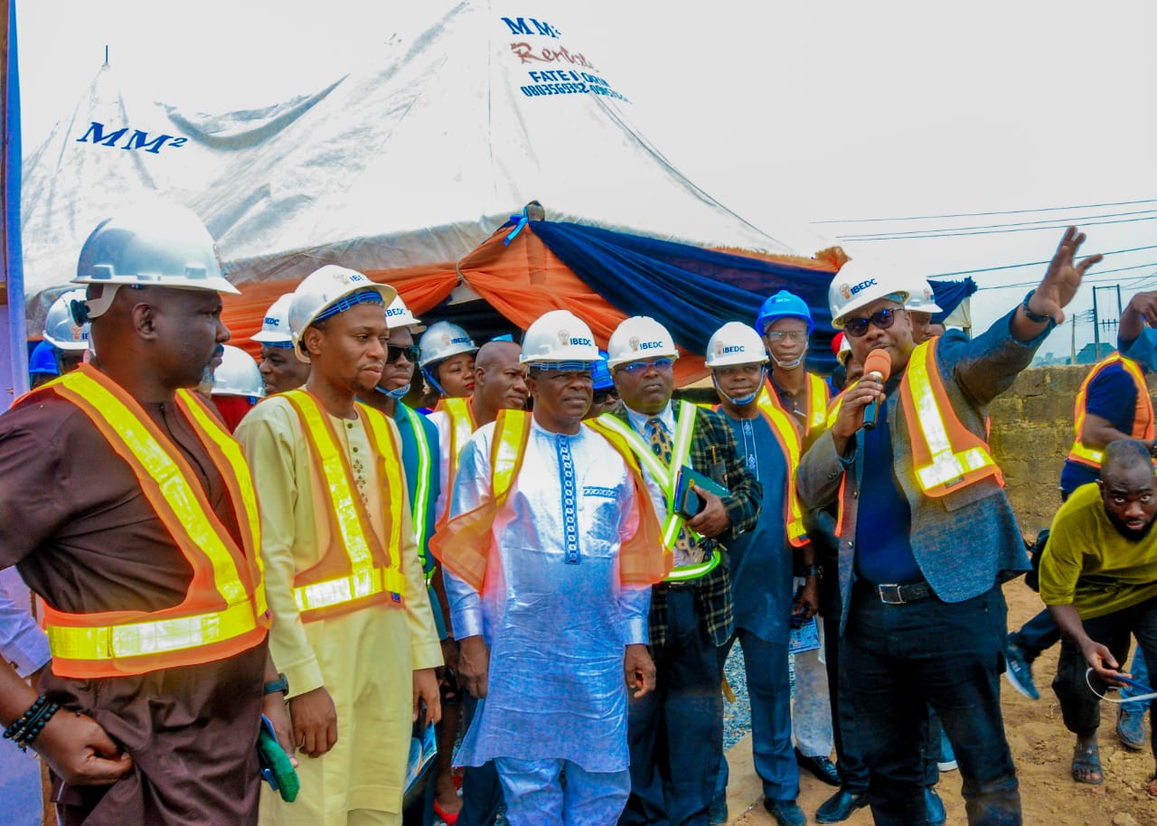 Engr. Francis Agoha, the Acting Managing Director, and others during a facility inspection