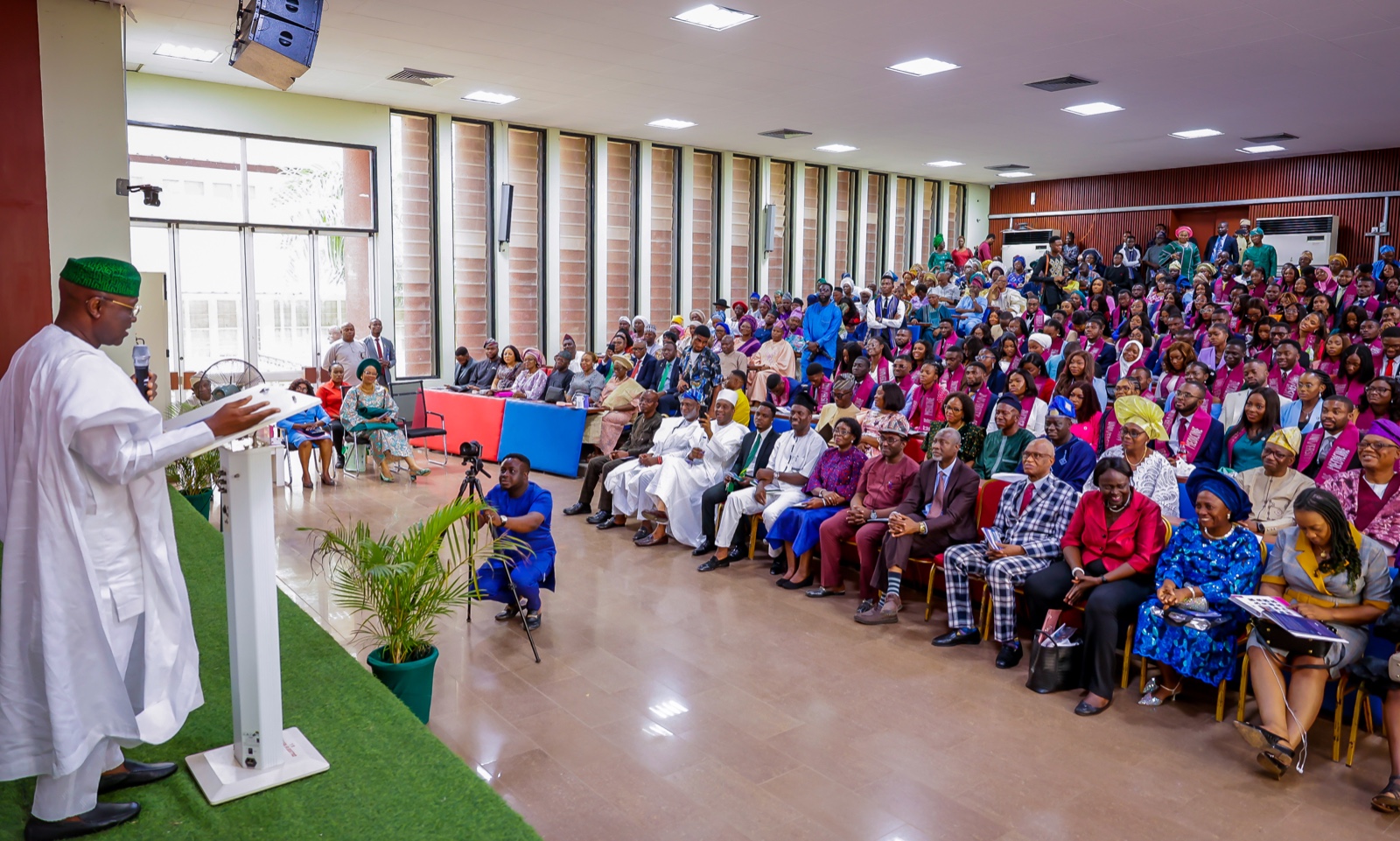 Governor Biodun Oyebanji addressing the medical graduates