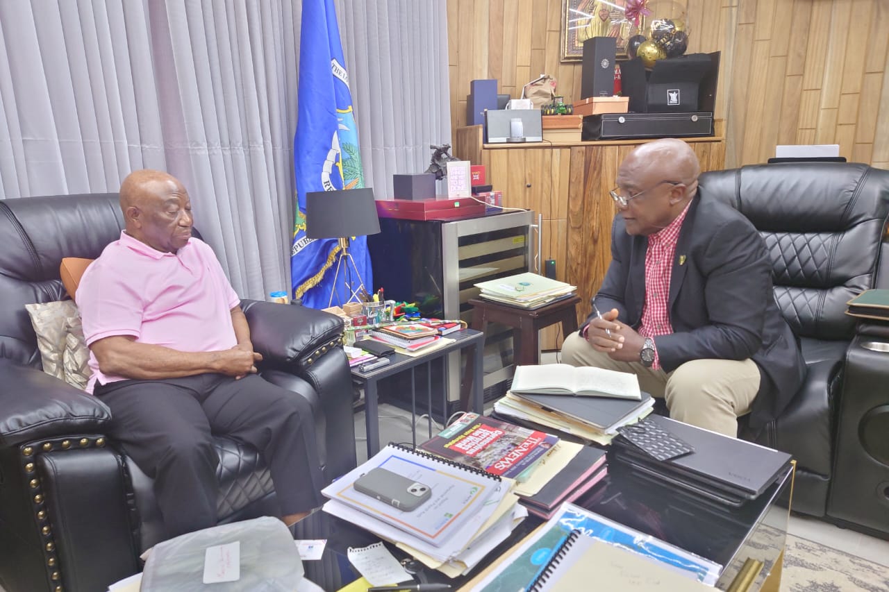 Abubakar Hashim during TheNEWS interview with President Joseph Boakai of Liberia
