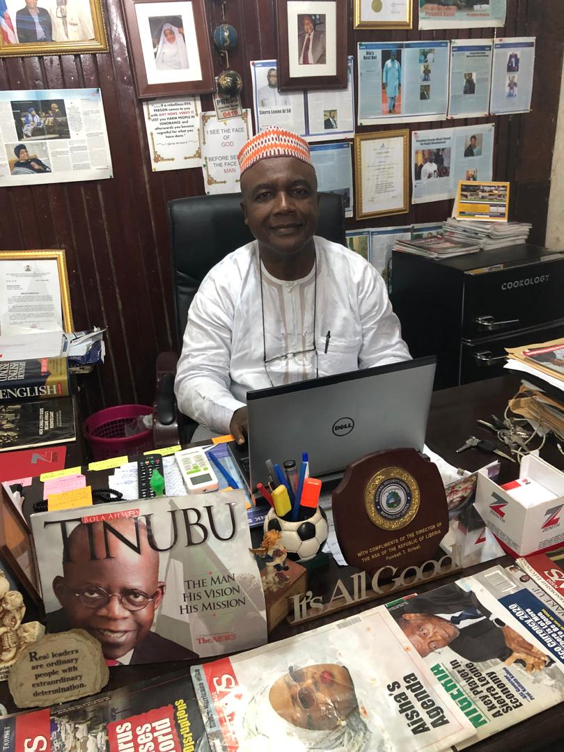 Abubakar Hashim inside TheNEWS Bureau Office in Freetown.jpg