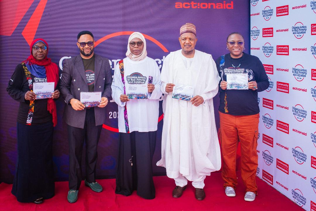 L-R: Director of Programmes, Action AIDS Nigeria, Ms Suwaiba Muhammad; Country Director, Mr Andrew Mamedu; Board Chair, Dr Jummai Umar-Ajijiola; Minister of Budget and Economic Planning, Senator Abubakar Bagudu; and Director of Resource, Mobilization and Innovation, Action AIDS Nigeria, Ms Nkechi Ilochi-Kanny, at the launch of Action AIDS Nigeria Country Strategy Paper in Abuja on Thursday 08/08/24 PHOTO: FMBEP