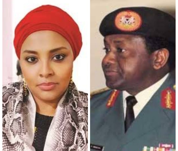 The late General Sani Abacha, right, Fatima Gumsu Abacha,