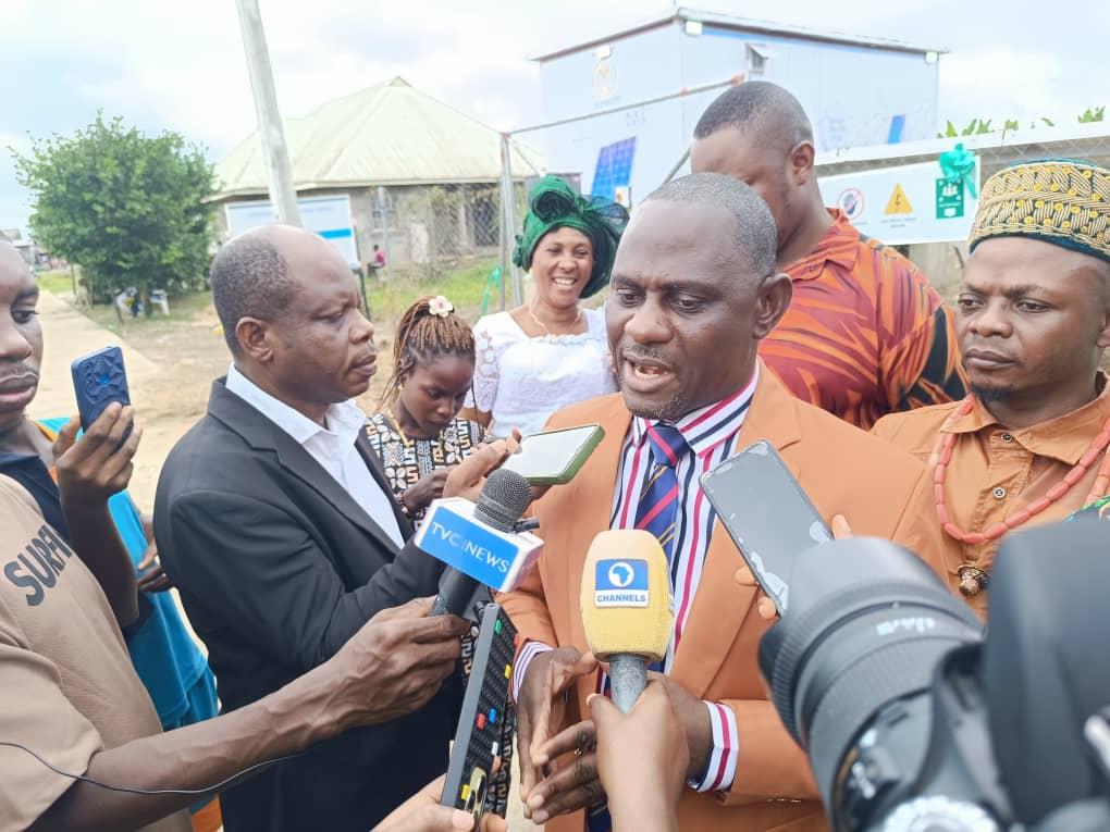 Executive Director of YEAC-Nigeria, Mr. Fyneface Dumnamene Fyneface speaking during the inauguration of Umuolu community in Ndokwa East Local Government area of Delta.