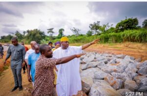 Governor Oyebanji inspecting one of the road projects