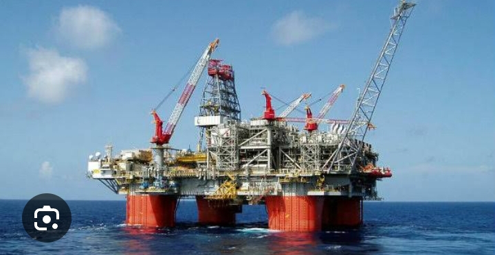An offshore oil rig in Nigeria