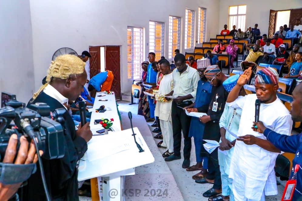 The swearing in ceremony.