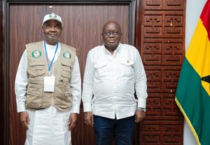 Nigeria’s Former Vice President Namadi Sambo and ECOWAS lead electoral observer in Ghana’s 7 December elections left with out going Ghana’s President Nana Akuofo Addo in Accra today