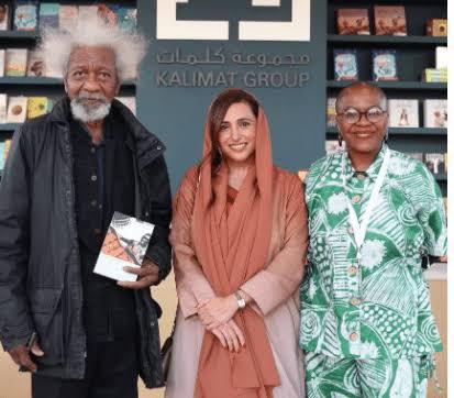 L-R: Prof Soyinka, Sheikha Bodour Al Qasimi, Lola Shoneyin