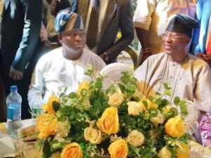 Senator Yayiof Ogun west with colleague Senator Gbenga Daniel of Ogun East