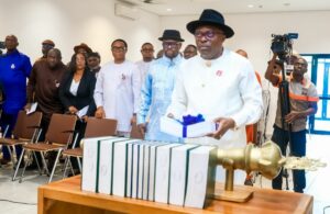 Rivers State Governor, Siminalayi Fubara during the presentation of the 2025 budget to the State House of Assembly on Monday, December 30, 2024 [Credit: X | #SimFubaraKSC]