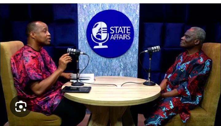 Brigadier-General Kunle Togun and Edmund Obilo during the interview