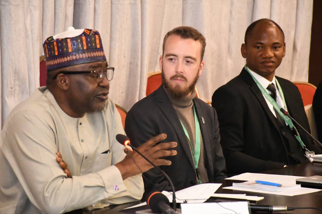 The Deputy Chief of Staff to the President (Office of the Vice President), Senator Ibrahim Hassan Hadejia during a press conference in Abuja to announce the call for applications for the 2025 Stockholm Junior Water Prize in Nigeria